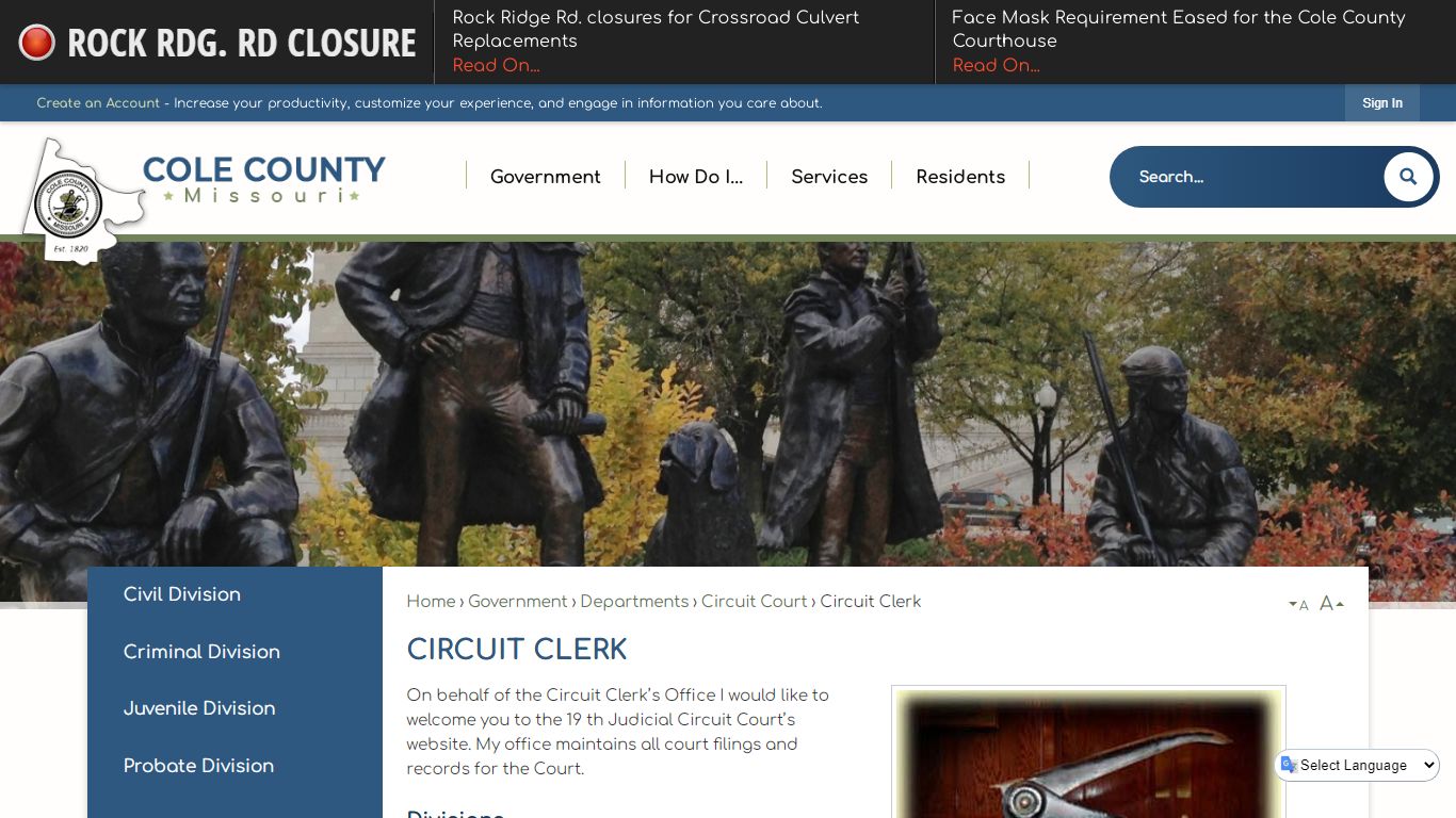 Circuit Clerk | Cole County, MO